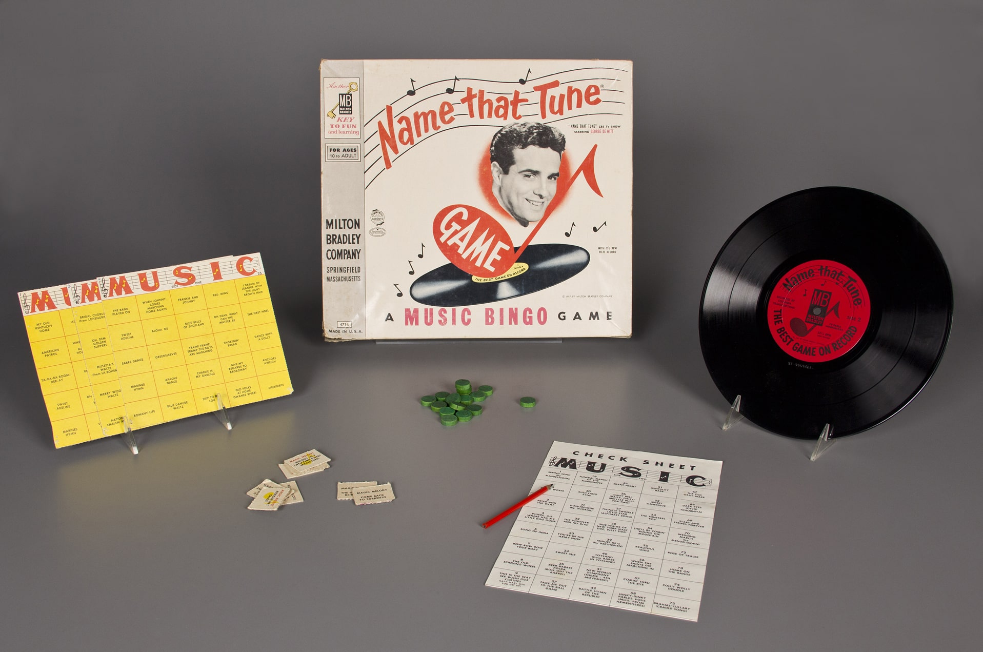 Name That Tune board game, Milton Bradley Company, 1957, gift of Andrew Berton, courtesy of The Strong, Rochester, New York.