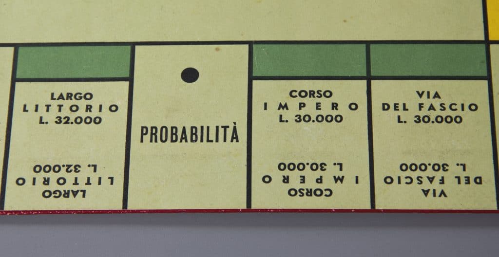 Monopoli game board detail, 1937, courtesy of The Strong, Rochester, New York.