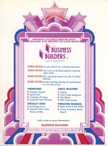 Business Builders flier, 1979, The Strong, Rochester, New York. Business Builders flier, 1979, The Strong, Rochester, New York.