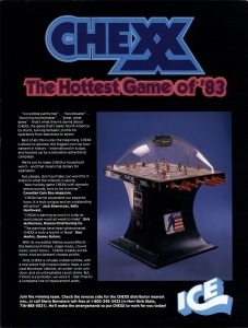 Chexx arcade game flier, 1983, The Strong, Rochester, New York. Chexx arcade game flier, 1983, The Strong, Rochester, New York.
