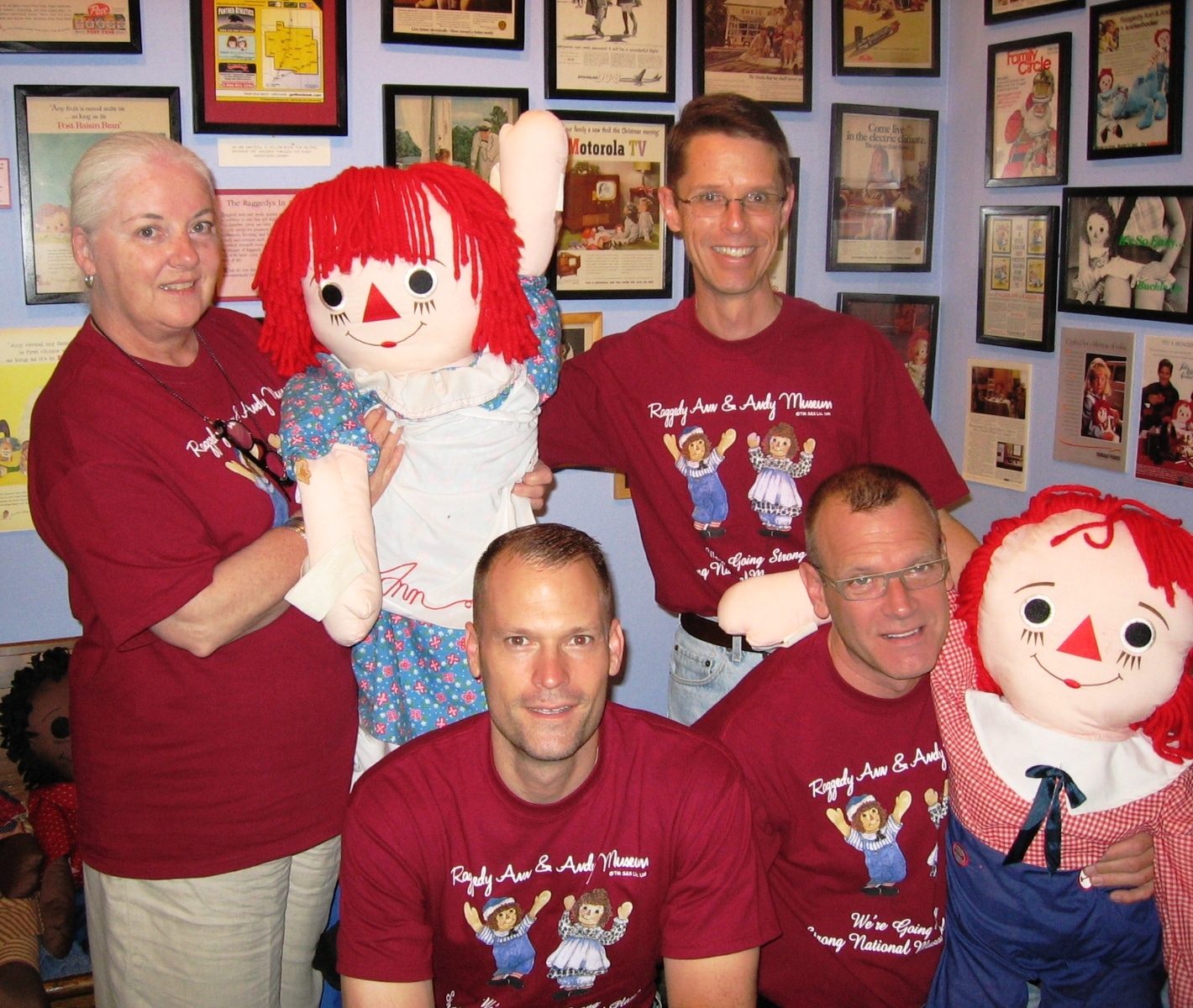 Naturally, we all wore our souvenir Raggedy Ann & Andy Museum T-shirts for the occasion. Naturally, we all wore our souvenir Raggedy Ann & Andy Museum T-shirts for the occasion.