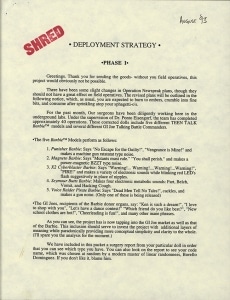 “Deployment Strategy,” 1993, Barbie Liberation Organization collection, The Strong, Rochester, New York. “Deployment Strategy,” 1993, Barbie Liberation Organization collection