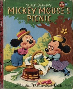 The picnic has long been portrayed in art, literature, and film as a romantic outing. The allure of being alone on a blanket with your beloved out in the wildness of nature proved irresistible to many a young adult, including Mickey Mouse. Mickey Mouse's Picnic, book, The Strong, Rochester, New York The picnic has long been portrayed in art, literature, and film as a romantic outing. The allure of being alone on a blanket with your beloved out in the wildness of nature proved irresistible to many a young adult, including Mickey Mouse. Mickey Mouse's Picnic, book, The Strong, Rochester, New York