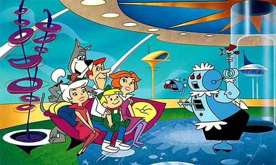 Rosie from 'The Jetsons' taking a family photo Rosie from 'The Jetsons' taking a family photo