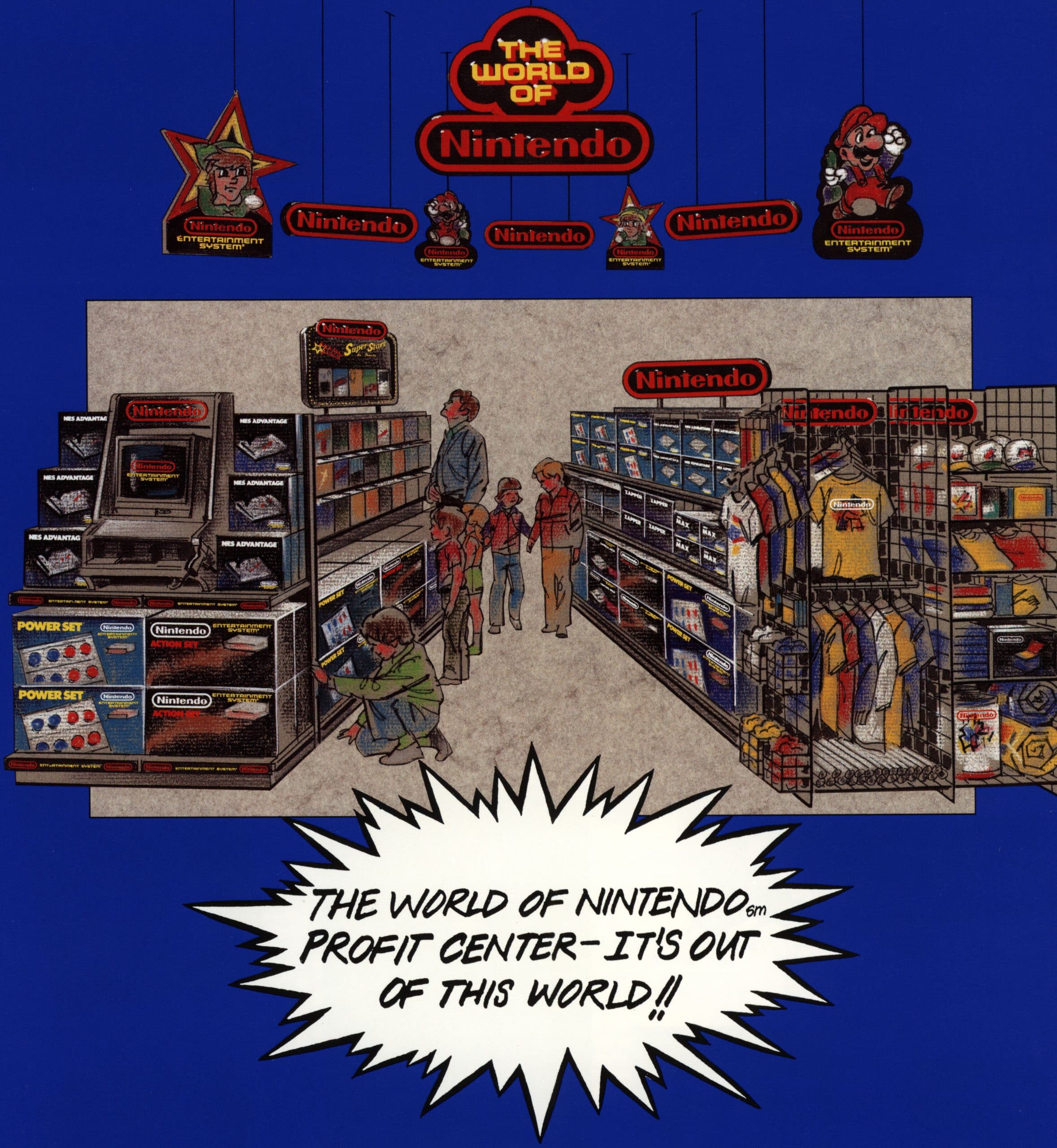 Artist Rendering of “The World of Nintendo” Merchandising Display Center in a “Nintendo Merchandising Program” pamphlet, Courtesy of The Strong, Rochester, NY
