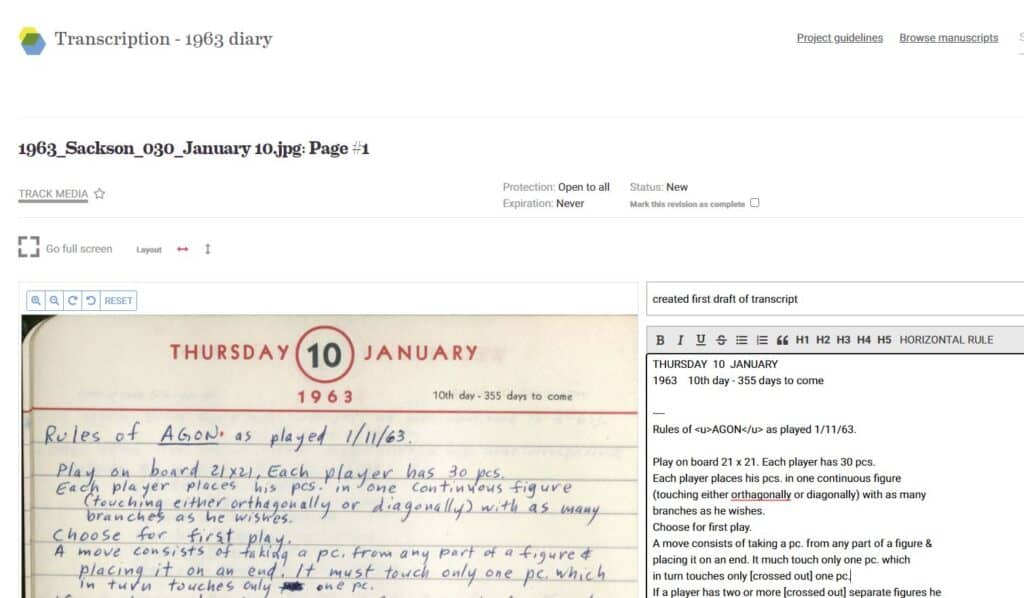 Transcription in progress on The Sid Sackson Portal.