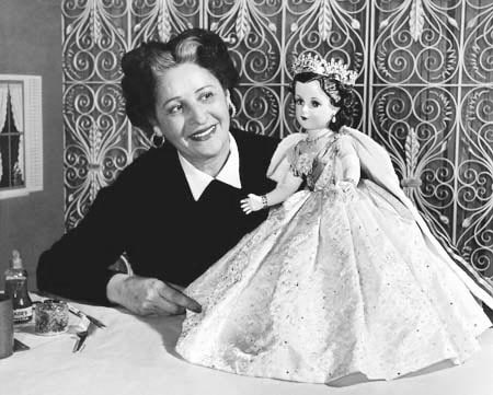 Picture of Beatrice Alexander Examining Queen Elizabeth II Doll from 1953, Jewish Women’s Archives, Courtesy of Creative Commons Attribution.