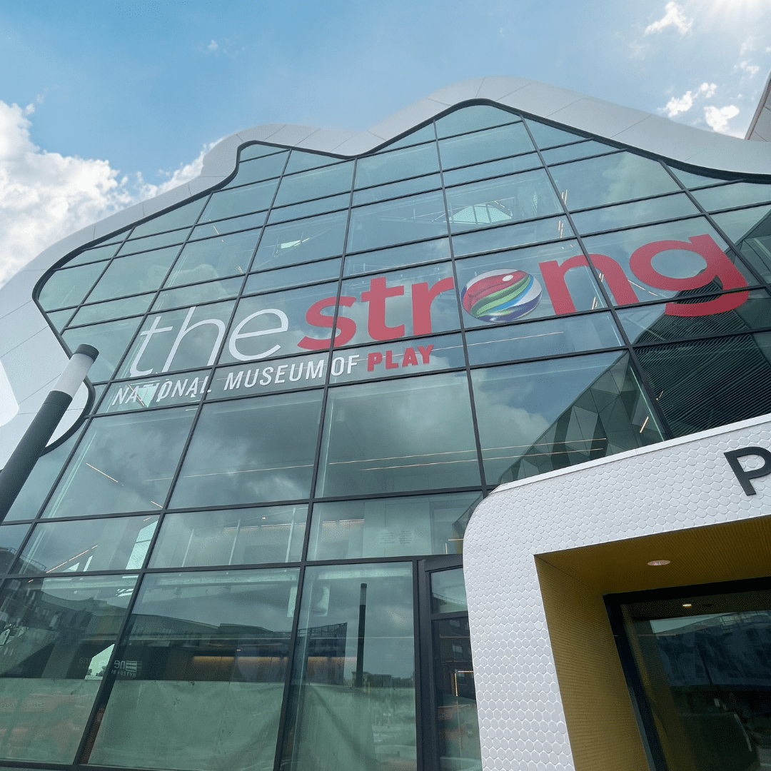 Parking Entrance with Strong Museum logo