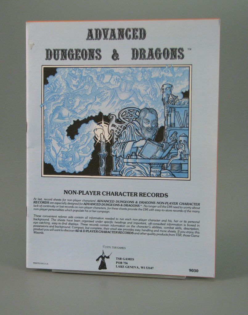 Image of Advanced Dungeons & Dragons Non-Player Character Records, 1979. The Strong National Museum of Play, Rochester, NY.