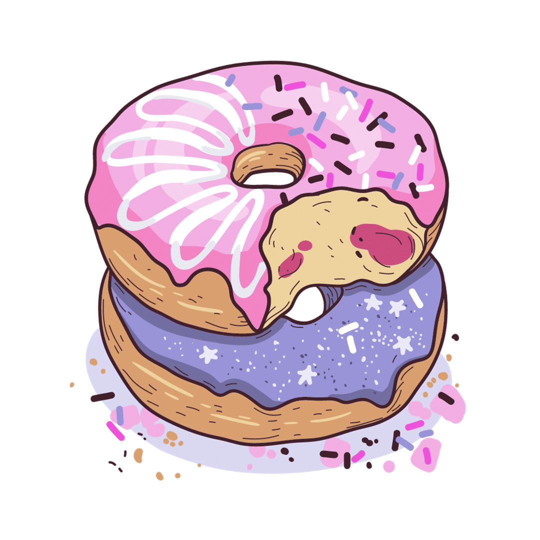 Stack of pink donuts